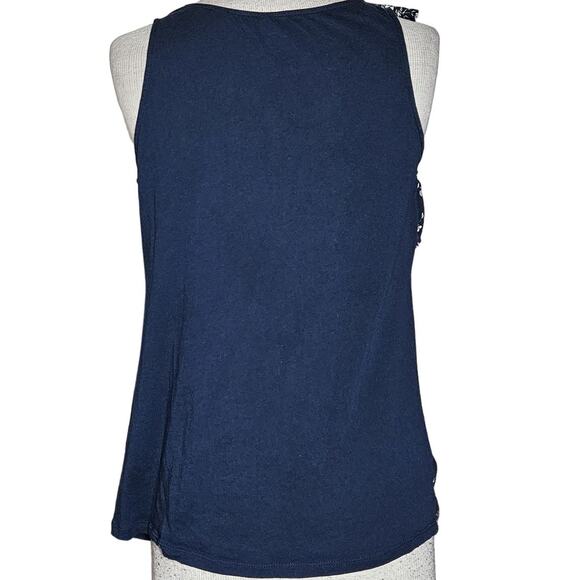 Loft Blue Floral Print Sleeveless Blouse Size Small - Picture 2 of 4